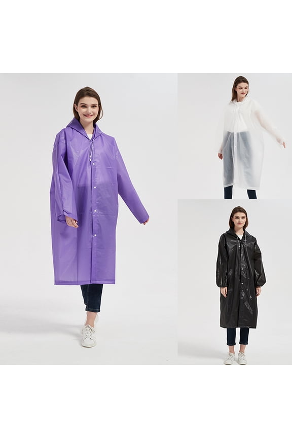 Purple Raincoats Polyester Lightweight Waterproof Rain Shell Jacket Raincoat with Hood for Golf Cycling Windbreaker One Size