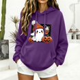 thumbnail image 1 of Only Moment Purple Women's Sweatshirt Halloween Printed Polyester Pullover Sweaters Casual Winter Clothes 3XL, 1 of 4