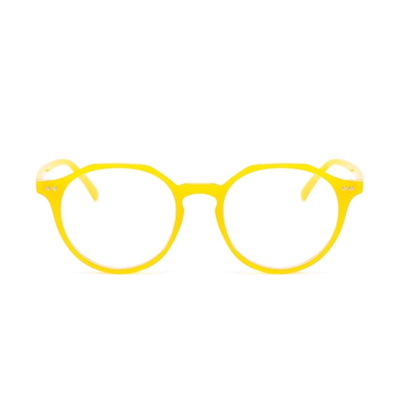 Only Moment Reading Glasses for Women Cotton Oversized UV & Blue Light Blocker Chunky Frames, Stylish Eyewear Accessories Yellow One Size