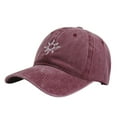 thumbnail image 1 of Only Moment Red Everyday Premium Dad Hat Polyester,Cotton Embroidery Adjustable Washed Vintage Denim Distressed Hat for Women Men One Size, 1 of 4