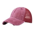 thumbnail image 1 of Only Moment Red Mesh Hat Baseball Cap Polyester,Cotton Adjustable Snapback Multipack Ball Caps for Custom Running Workouts Outdoor One Size, 1 of 3