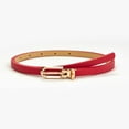 thumbnail image 1 of Only Moment Red Stretchy Belt for Women Pu with Invisible Flat Buckle Stretch Web Strap Belt for Jeans Pants Dresses One Size, 1 of 3