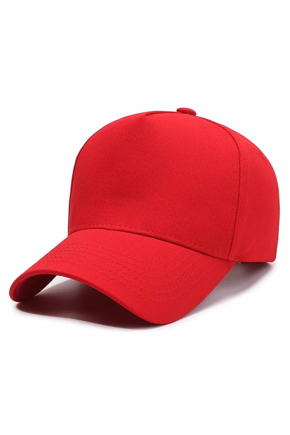 Red Vintage Washed Baseball Cap Cotton Structured Mesh Baseball Cap Adjustable Classic Mens Hat One Size