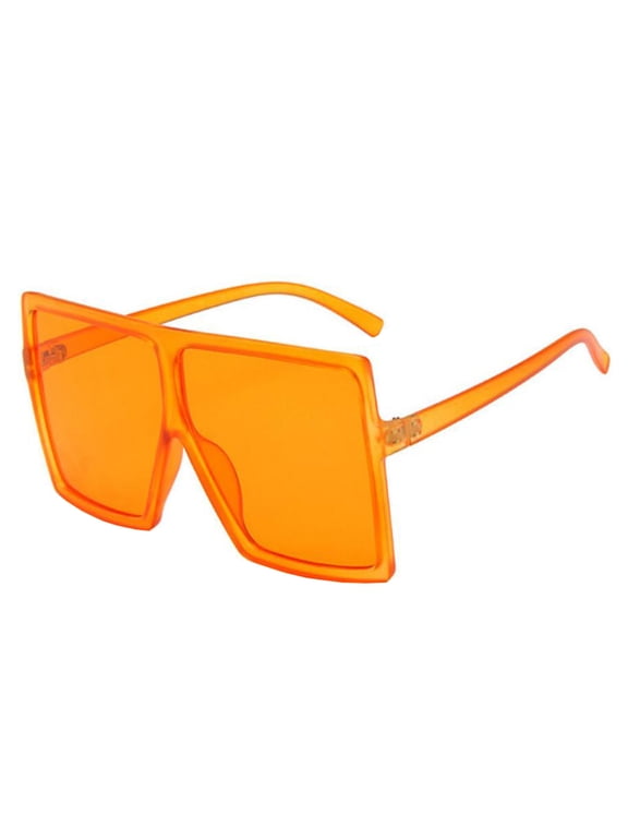 Retro Aviator Sunglasses for Women Men Pc UV 400 Glasses Oversized Classic Trend Ladies Sunglasses Sparkling Large Frame Red One Size