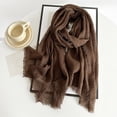 thumbnail image 1 of Only Moment Silk Scarf Cotton and Linen Designer Silk Scarf for Women Brown,One Size, 1 of 5