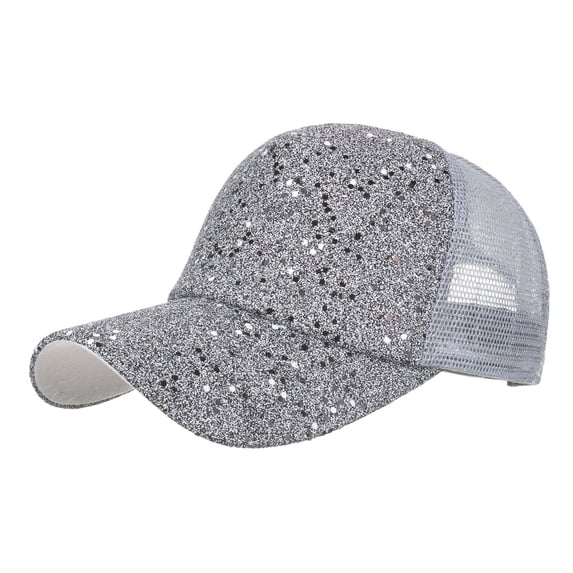 Only Moment Silver Breathable Mesh Cap Mens Trucker Hat Polyester Breathable Tucker Hat Laser Cut Air Mesh-Back Cooling Golf Hat One Size