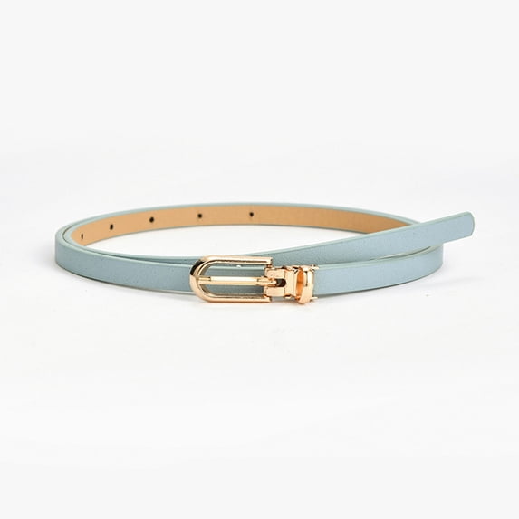 Only Moment Sky Blue Belt for Dress Pu Casual Waist Belt Fashion Ladies Belt for Jeans Pants Dress One Size