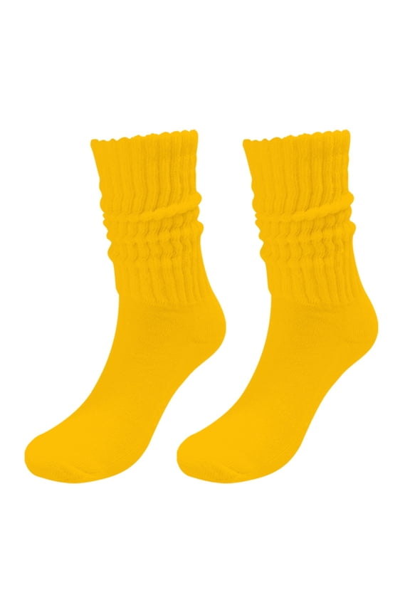 Slouch Socks Women cotton High Football Softball Socks Sport Extra Long for Boys Girls Youth Women Men Gold,One Size