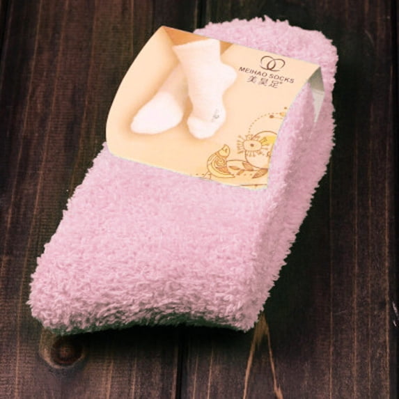 Only Moment Slouch Socks for Woman Polyester Solid Cotton Tube Socks Pink,One Size