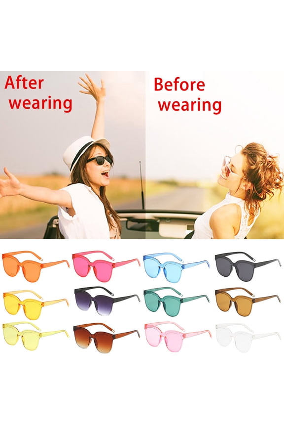 Sunglasses Polycarbonate Retro Driving Glasses 90’S Vintage Fashion Narrow Square Frame UV400 Protection Multicolor One Size