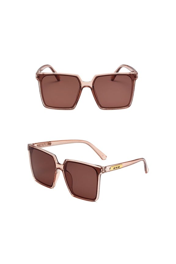 Sunglasses-Women Polyester Trendy Designer Mirrored UV400 Protection Sun Glasses Coffee One Size