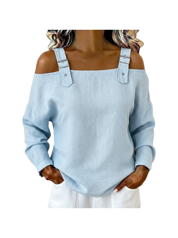 T-Shirt Women Retro Blue Lapel Single Breasted Irregular Slim Short Long Sleeve Denim Shirts