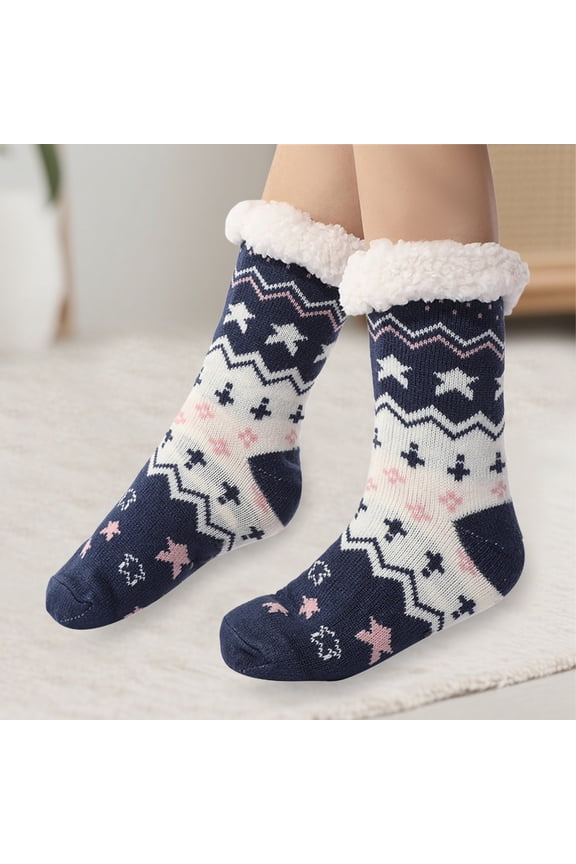 Thigh High Socks Acrylic Yarn Warm Winter Socks Knit Crew Calf Hiking Boot Sock Stocking Stuffers Gifts Navy One Size