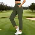 thumbnail image 1 of Only Moment Travel Pants Women High Waisted Work Travel Pants with Pockets Stretchy Business Casual Slacks Army Green,XL, 1 of 9