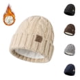 thumbnail image 1 of Only Moment Trendy Knitted Cable Twist Hat Black knit Warm Thermal Kint Cap for Outdoor One Size, 1 of 3