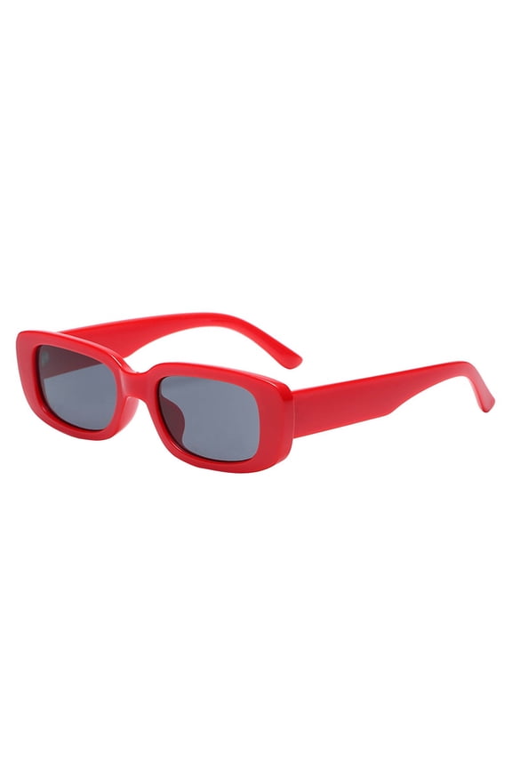 Trendy Sunglasses for Women Plastic Polarized UV400 Protection Lens Big Frame Fashion Glasses Trendy Stylish Shade Red One Size