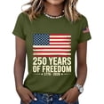 thumbnail image 1 of Only Moment USA Patriotic Tee Crew Neck Short Sleeve 250 Years American 1776 2026 250th 4th July Independence Day T-Shirt Green,S, 1 of 6