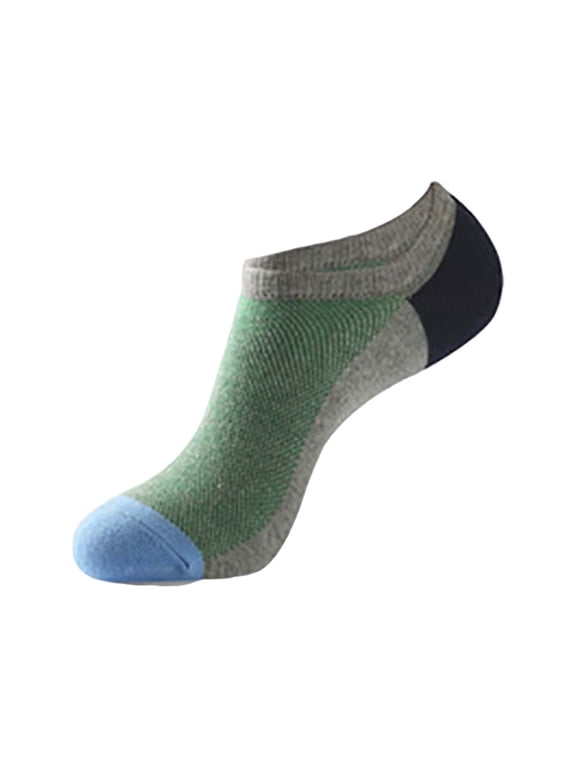 VVery Thin Womens Ankle Socks cotton Striped Crew Socks Green,M