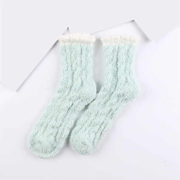 Only Moment Very Thin Womens Ankle Socks Coral velvet Fun Novelty Retro Striped Crew Socks For Women Light Green,One Size
