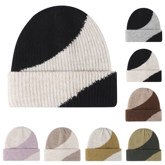 Only Moment Warm Beanie for Men Women Yellow Polyester,Cotton Fleece Lined Beanie Knit Chunky Womens Snow Cap One Size