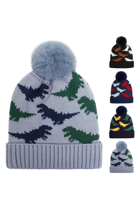 Warm Knitted Winter Hat Black Acrylic yarn Fleece Lined Beanie Knit Chunky Womens Snow Cap One Size