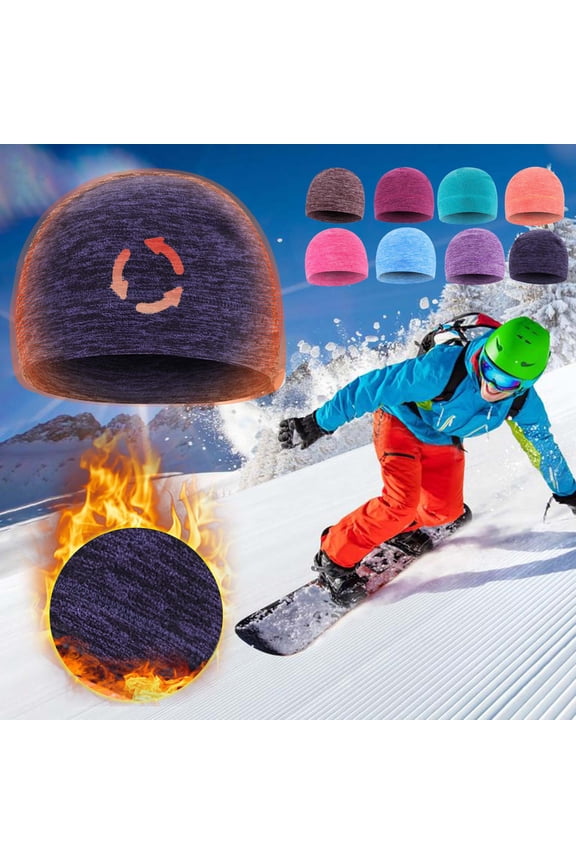 Warm Winter Fleece Lined Beanie Sky Blue polyester Cuffed Thick Knitted Unisex Winter Hat Beanies Skull Cap One Size