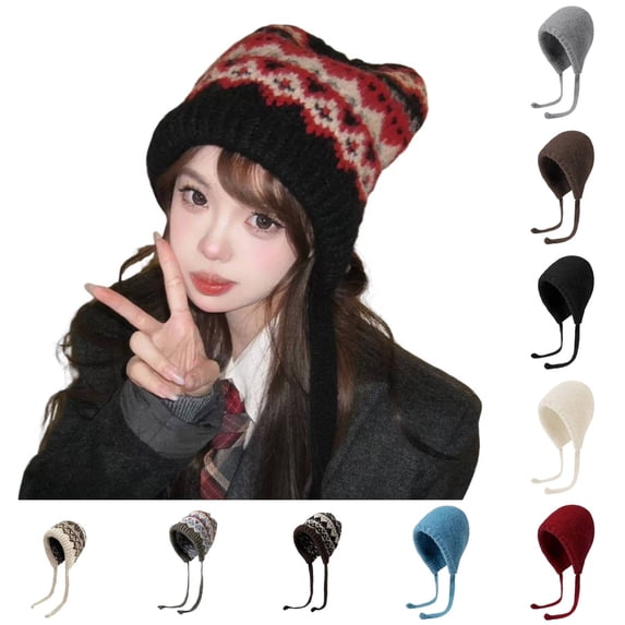Only Moment Warm Winter Hats for Men Brown Warm Thickened Ear Warming Hat knit Winter Knitted Caps Soft Warm Ski Hat Unisex One Size