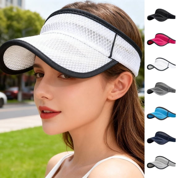 Only Moment White Adjustable Sport Visors Polyester Adjustable Empty Top Baseball Cap Cotton Ball Caps for Women and Men One Size