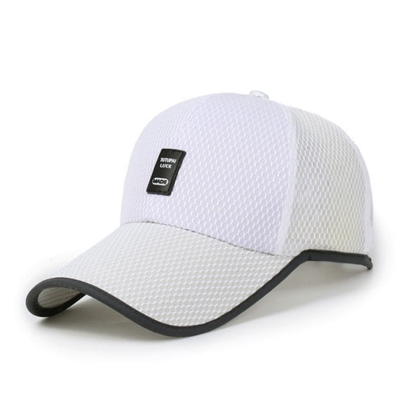 Only Moment White Baseball Cap Polyester Adjustable Washer Friendly Sport Hats for Golf Running One Size