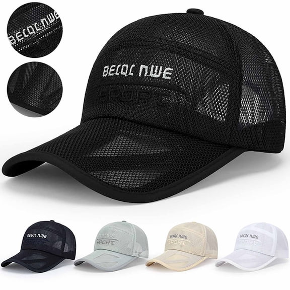 Only Moment White Mesh Hat Baseball Cap Adjustable Size CottonAdjustable Size for Running Workouts and Outdoor Activities All Seasons One Size