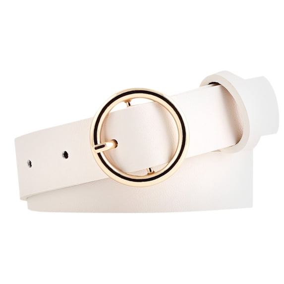 Only Moment White Waist Belt for Dress Pu Stretchy Thin Belt for Dress Jeans One Size