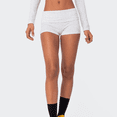 thumbnail image 1 of Only Moment Women Fold Over Mini Shorts Threadcloth Modal Ribbed Foldover Sleep Cheeky Ruched Cute Mini Cozy Lounge Sleepwear Bottom Light Ashy,M, 1 of 3