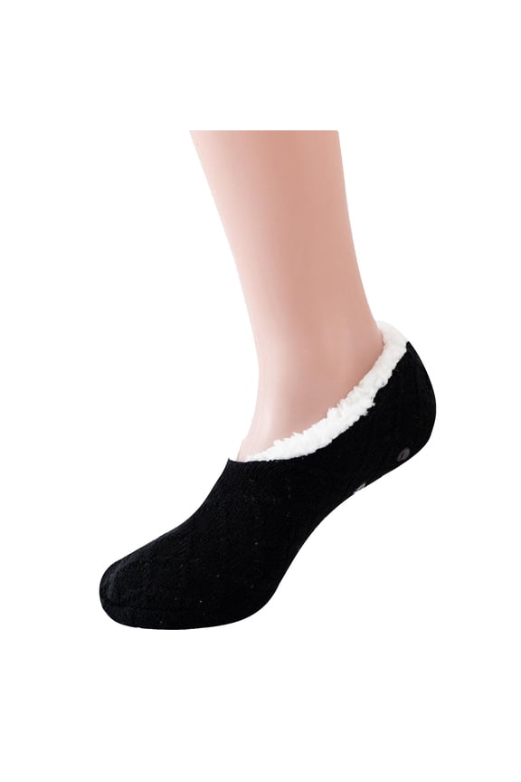 Women Socks Winter Solid Color Brushed Thick Plush Warm Socks Home Socks Ski Socks Moon Socks