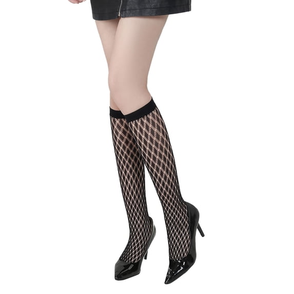 Only Moment Women Socks Womens Black Fishnet Socks Lace Hollow Out Mesh Socks