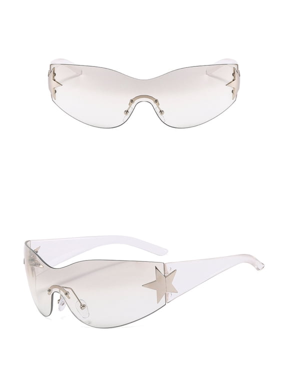 Women Sunglasses Beach Accessories Pc Vintage 90S Y2K Trendy Designer Sun Glasses White One Size