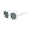 thumbnail image 1 of Only Moment Women Sunglasses Beach Accessories Plastic Lightweight Narrow Shades Trendy UV Protection Sun Glasses White One Size, 1 of 4