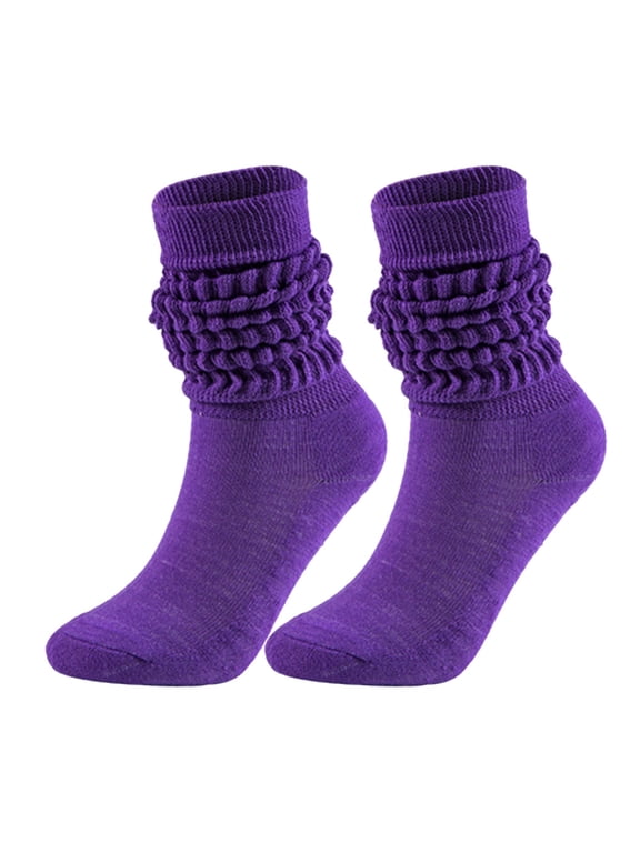 Women Thigh High Socks cotton Casual Comfy Crew Sock Stretchy Calf Slouch Boot Socks PP2,One Size