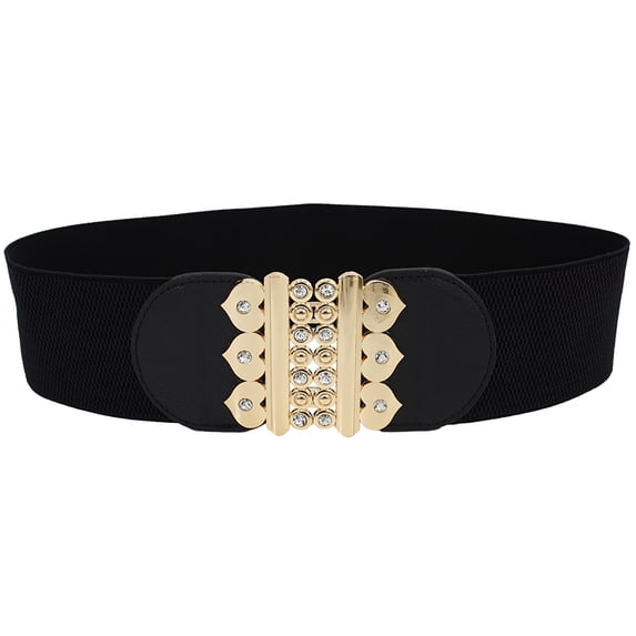 Only Moment Women's Belt Womens Vintage Wide ElasticWaist Belt Dress Waist Sweater Coat Elastic Elastic Wide Waist Seal Flowers Buckle Belt