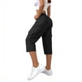 thumbnail image 1 of Only Moment Women's Lightweight Hiking Cargo High Waist Trousers with Pockets Casual Lounge Black,4XL, 1 of 7