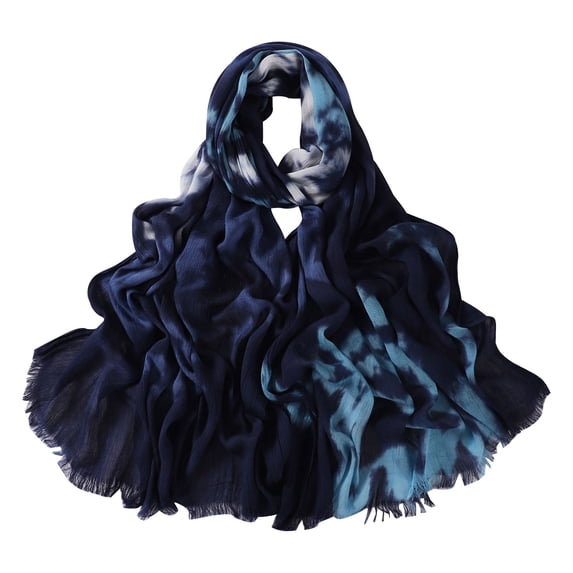 Only Moment Women's Scarves & Wraps Cotton Silk Fashion Scarves Navy,One Size
