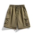 thumbnail image 1 of Only Moment Women's Summer Shorts Chemical Fiber Blends Casual Baggy Trendy Hot Pants Elastic Waist Drawstring Comfy Shorts Running Shorts Brown,M, 1 of 9