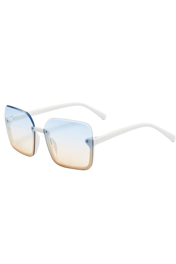 Women's Sunglasses Accessories for Women Ac Vintage 70S Double Bridge Sun Glasses Blue One Size