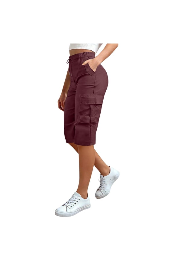 Women's Workout Shorts cool silk cotton Sport Shorts Summer Athletic Cycling Hiking Sports Shorts Wine,S