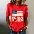 thumbnail image 1 of Only Moment Womens Festival Shirts Crew Neck Short Sleeve Vintage American Flag Short Sleeve Patriotic Independence Day Tops Red,3XL, 1 of 5