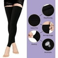 thumbnail image 1 of Only Moment Womens Thigh High Socks nylon Extra Long Cotton Knit Warm Thick Tall Long Boot Stockings Leg Warmers Black,M, 1 of 1
