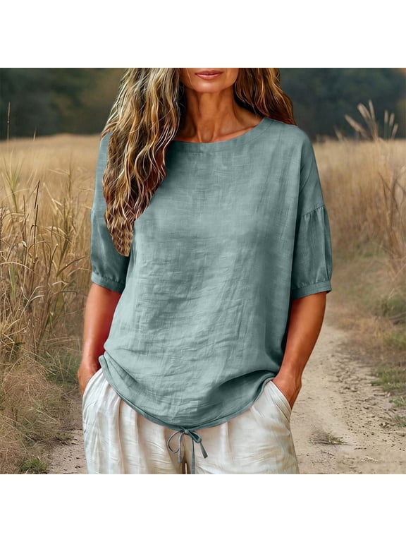 Womens Tops Crew Neck Short Sleeve Shirts Tshirt Cute Trendy Tunic Blouses Tee Shirts Womens Green,2XL
