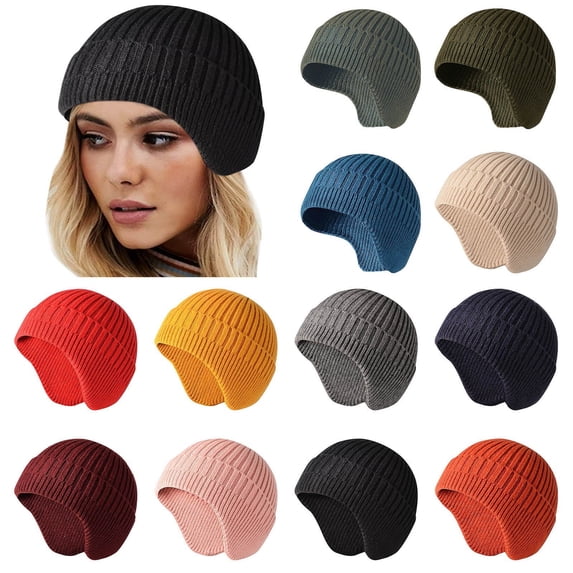Only Moment Womens Winter Beanie Hat Black Acrylic Thermal Thick Polar Fleece Snow Skull Cap for Men and Women One Size