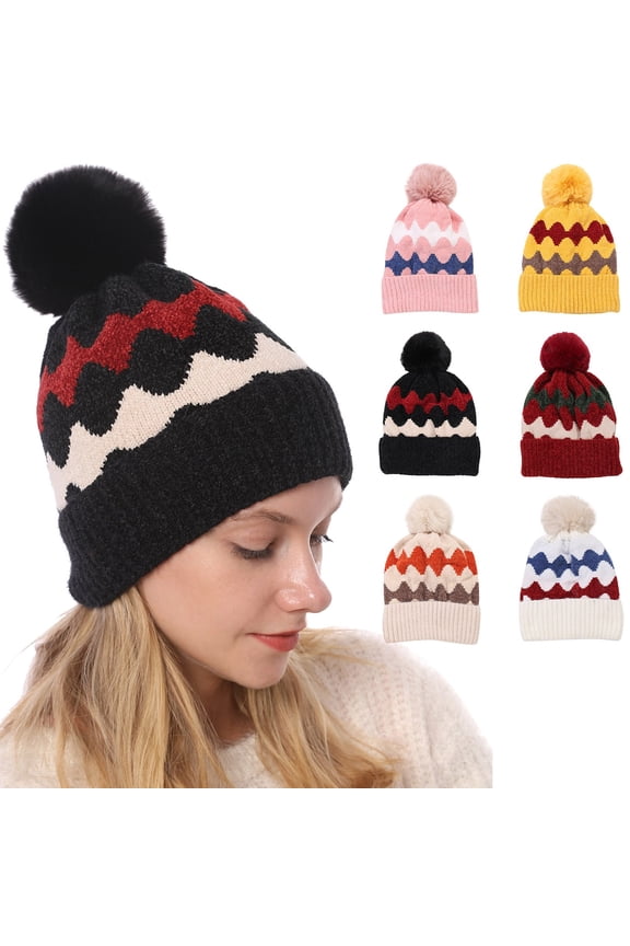 Wool Beanie Hat for Men Women Beige 65% chenille 35% mink down Warm Double Knit Cuff Beanie Cap One Size