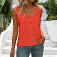 thumbnail image 1 of Only Moment Yoga Athletic Tank Polyester,Spandex Round Neck Women's Sleeveless Short Top Loose Fit Sleeveless Crew Neck Camisole Tops Orange,S, 1 of 7