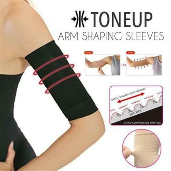 Only Moment black Arms Sleeves Arm Shaping Sleeves chinlon Upper Arm Sleeves Wraps Slim Arm Compression Sleeve for Arms One Size